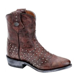 Leather Harley Davidson Studded Riding Boots